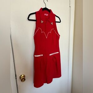 Rebel Love red Western style romper size L